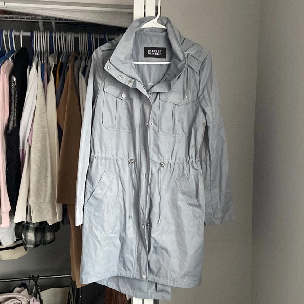 Badgley Mischka Blue Raincoat, worn once